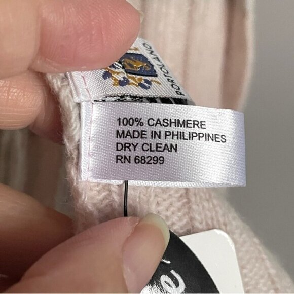 Portolano Pastel Pink / Gray Ribbed Cashmere Scarf - BNWTs🧣 - Picture 4 of 6